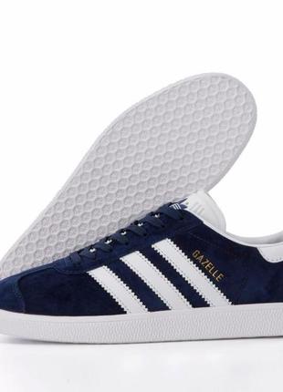 Чоловічі замшеві кросівки аdidas  gazelle navy (у синьому кольорі)(36-45)7 фото