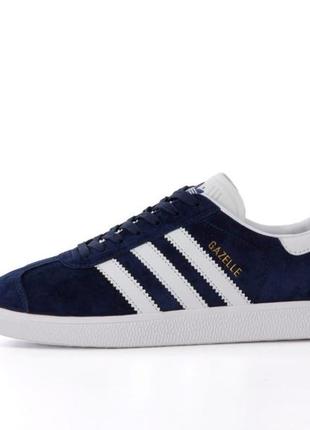 Чоловічі замшеві кросівки аdidas  gazelle navy (у синьому кольорі)(36-45)4 фото