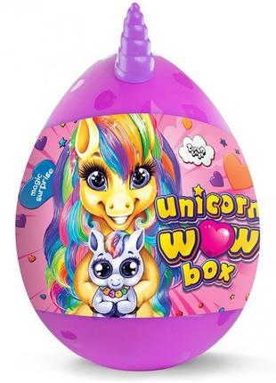Набор для творчества в яйце "unicorn wow box"danko toys  uwb-01-01u игрушка-сюрприз для девочек фиолетовый