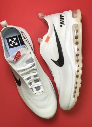 Мужские классные кроссовки nike air max 97 off-white white. найк.2 фото