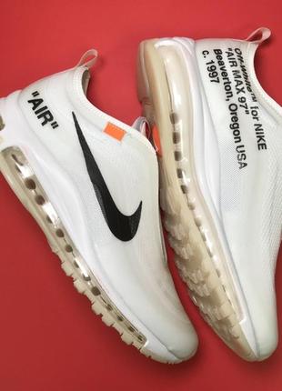 Мужские классные кроссовки nike air max 97 off-white white. найк.6 фото