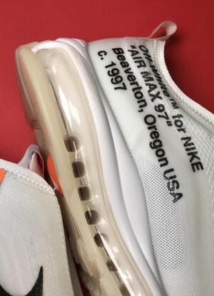 Мужские классные кроссовки nike air max 97 off-white white. найк.9 фото