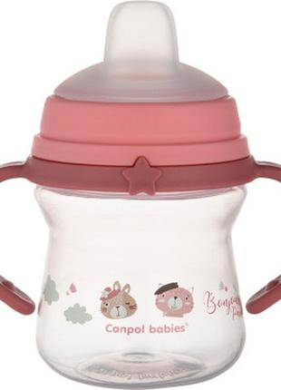 Поїльник-непроливайка canpol babies bonjour paris із силіконовим носиком firstcup 150 мл рожевий (56/612_pin)