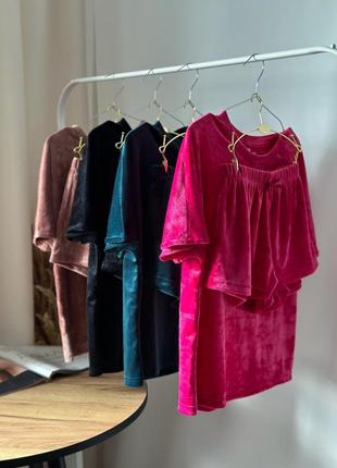 М‘яка велюрова плюшева піжама двійка