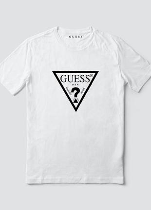 Жіноча оверсайз oversize футболка guess біла гесс4 фото