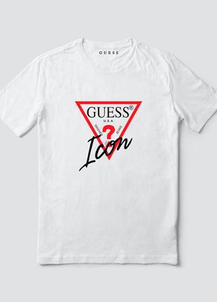 Жіноча оверсайз oversize футболка guess біла гесс5 фото