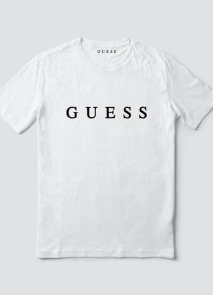 Жіноча оверсайз oversize футболка guess біла гесс2 фото