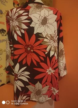Кардиган педжак рубаха 44р цветы2 фото
