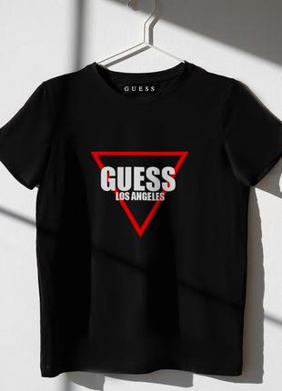 Женская оверсайз футболка guess чёрная гесс oversize8 фото