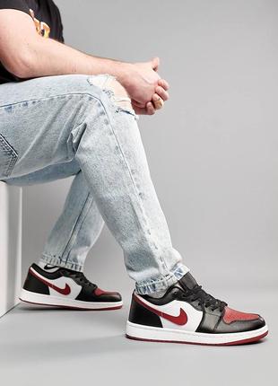 Кросівки nike air jordan 1 low black red white