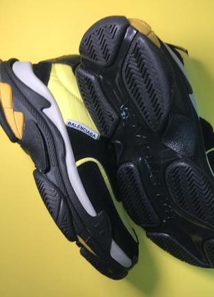 🌹новинка🌹 жіночі стильні кросівки топ якості triple s v2 black yellow.6 фото