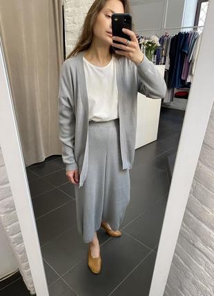 Костюм трикотажный кардиган + кюлоты