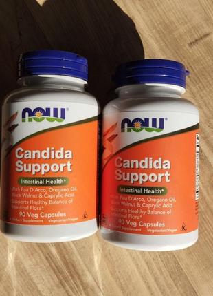 Candida support, 90 рослинних капсул now foods