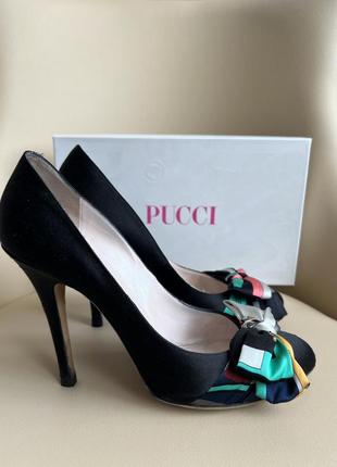 Туфлі жіночі сатинові emilio pucci