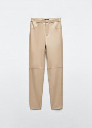 Zara леггинсы штаны кожаные, размер xs4 фото