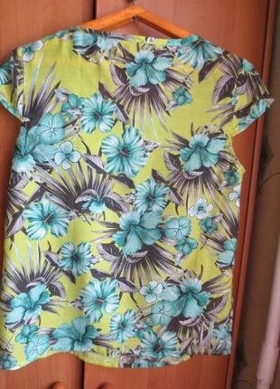 Распродажа! легкая яркая блузка с цветочным принтом. фирменная. peacocks2 фото