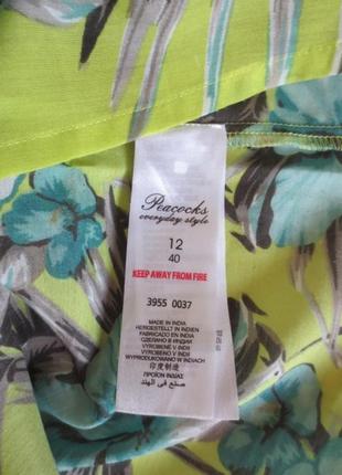 Распродажа! легкая яркая блузка с цветочным принтом. фирменная. peacocks5 фото
