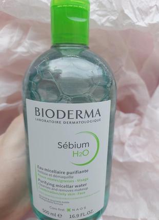 Bioderma sebium h2o purifying cleansing micellar water мицелярная вода для жирной кожи1 фото