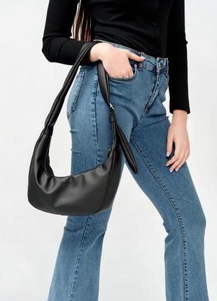 Женская сумка sambag hobo - черная2 фото