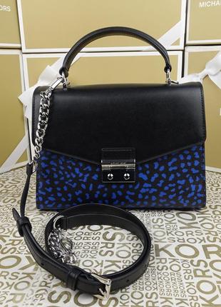 Кожаная сумка michael kors sloan md black оригинал майкл корс