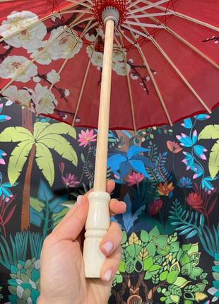 Новый красный бамбуковый зонтик, японский зонт для гейши, хаори, кимоно, для фотосета7 фото