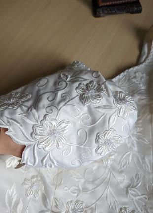 Платье свадебное вышивка бисер белое пышное винтажное benjamin roberts 20 4xl xxxxl xxxl xxl7 фото