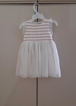 Нарядное, нежное платье, платье petit bateau 18м/81см.