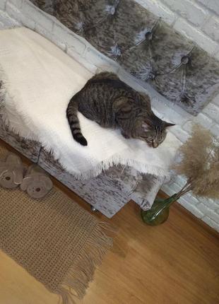 Плетеный коврик брюгге, придверный коврик с кисточками,джутовый эко/бохо скандинавский ковер