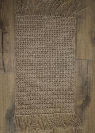Плетеный коврик брюгге, придверный коврик с кисточками,джутовый эко/бохо скандинавский ковер