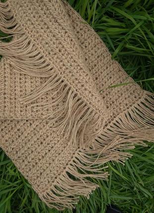 Плетеный коврик брюгге, придверный коврик с кисточками,джутовый эко/бохо скандинавский ковер