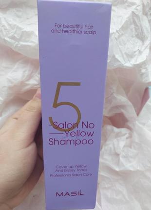 Шампунь против желтизны волос masil 5 salon no yellow shampoo