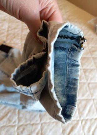 Голубые джинсы скинни с резиночкой в поясе6 фото