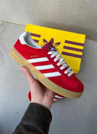 ❤️adidas gazelle x gu44i red velvet❤️36рр-45рр ❤️кросівки адідас газель червоні, кроссовки адидас красные демисезонные