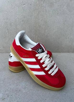 ❤️adidas gazelle x gu44i red velvet❤️36рр-45рр ❤️кроссовки адедас газель красные, кроссовки адедас красочное демисезонное5 фото