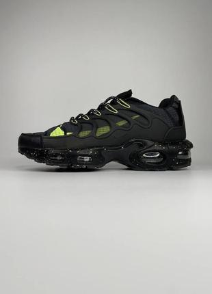 👟nike air max tn terrascape plus (чёрные с лаймовым