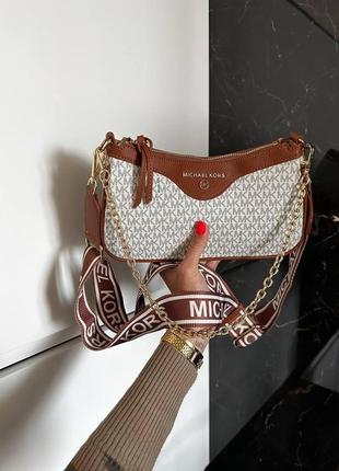 Женская сумка michael kors brown white1 фото