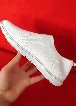 Білі сліпони мокасини літні кеди кросівки тканинні текстильні4 фото