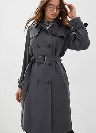 Жіночий тренч calvin klein tenchcoat transseasonal grau regular fit оригінал. новий із бирками. внутр