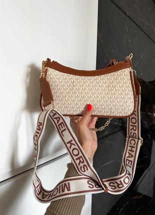 Женская сумка michael kors brown beige2 фото