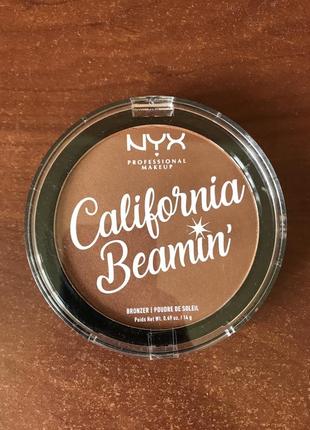 Пудра-бронзер для лица и тела nyx professional makeup california beamin face & body bronzer 04 golden state 14 г