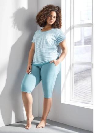 Пижама женская костюм с капри в полоску esmara xl, xxl, 3xl германия