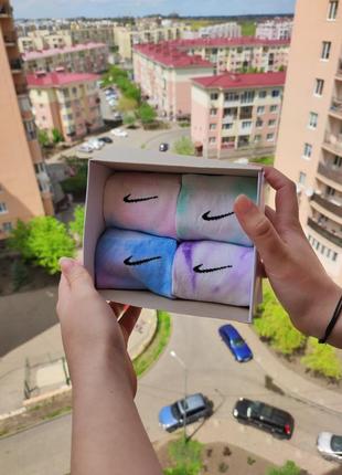 Набор носков nike, найк, onesize, средние, тай дай, tie dye