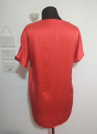 Фирменная красная натуральная шелковая блузка топ из шелка 100% шёлк супер качество!!!7 фото