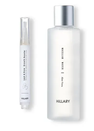 Пептидная бустер-сыворотка для роста ресниц и бровей hillary lash&brow growth booster + мицеллярная