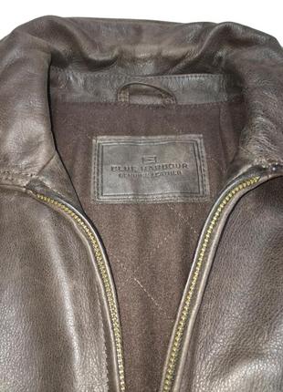 Luxury premium blue harbour брендовая мужская кожаная коричневая куртка m&amp;s marks and spencer типа diesel2 фото