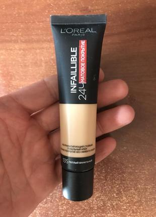 Тональный крем l'oreal paris infaillible 24h матовый 135 radiant vanilla 30 мл1 фото