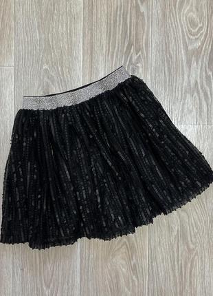 Чёрная юбка с пайетками
