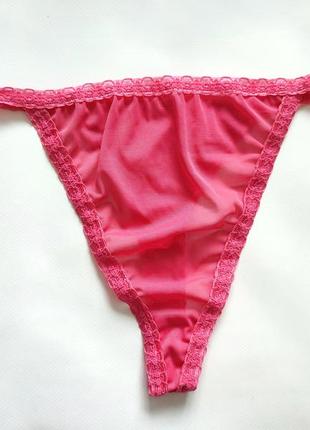 Прозрачная сеточка трусики розовые стринги секси эротик сексуальное женское белье танга2 фото