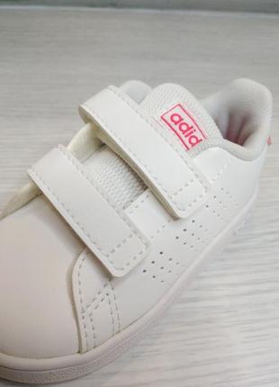 Белые кроссовки адидас оригинал на липучках adidas advantage3 фото