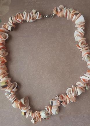 Ожерелье колье чокер натур ракушки чокер украшен стильн бижутер море лето мушля